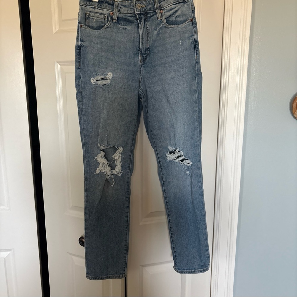 Old Navy Light Blue Distressed Boyfriend Jeans